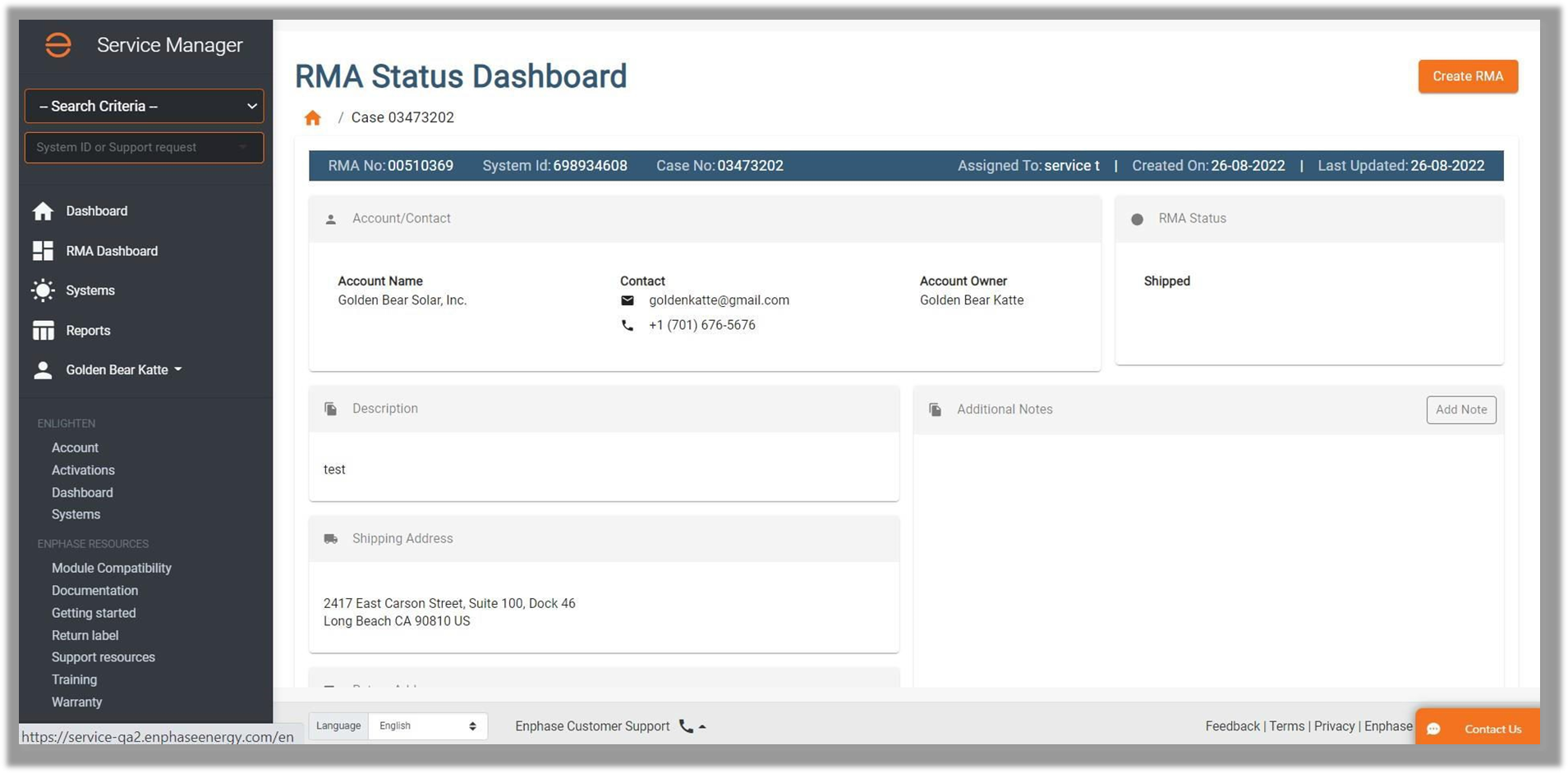 Getting started with the RMA Dashboard Support Enphase