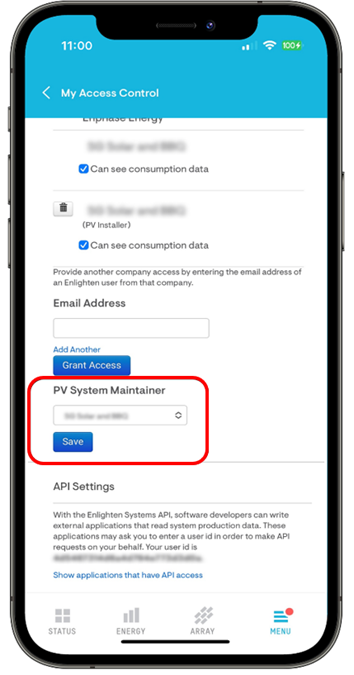 Adding a PV system maintainer using the Enphase App - Support | Enphase