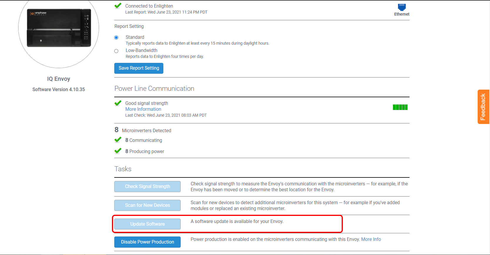 How do I update the Gateway software using the Enphase Installer Portal ...