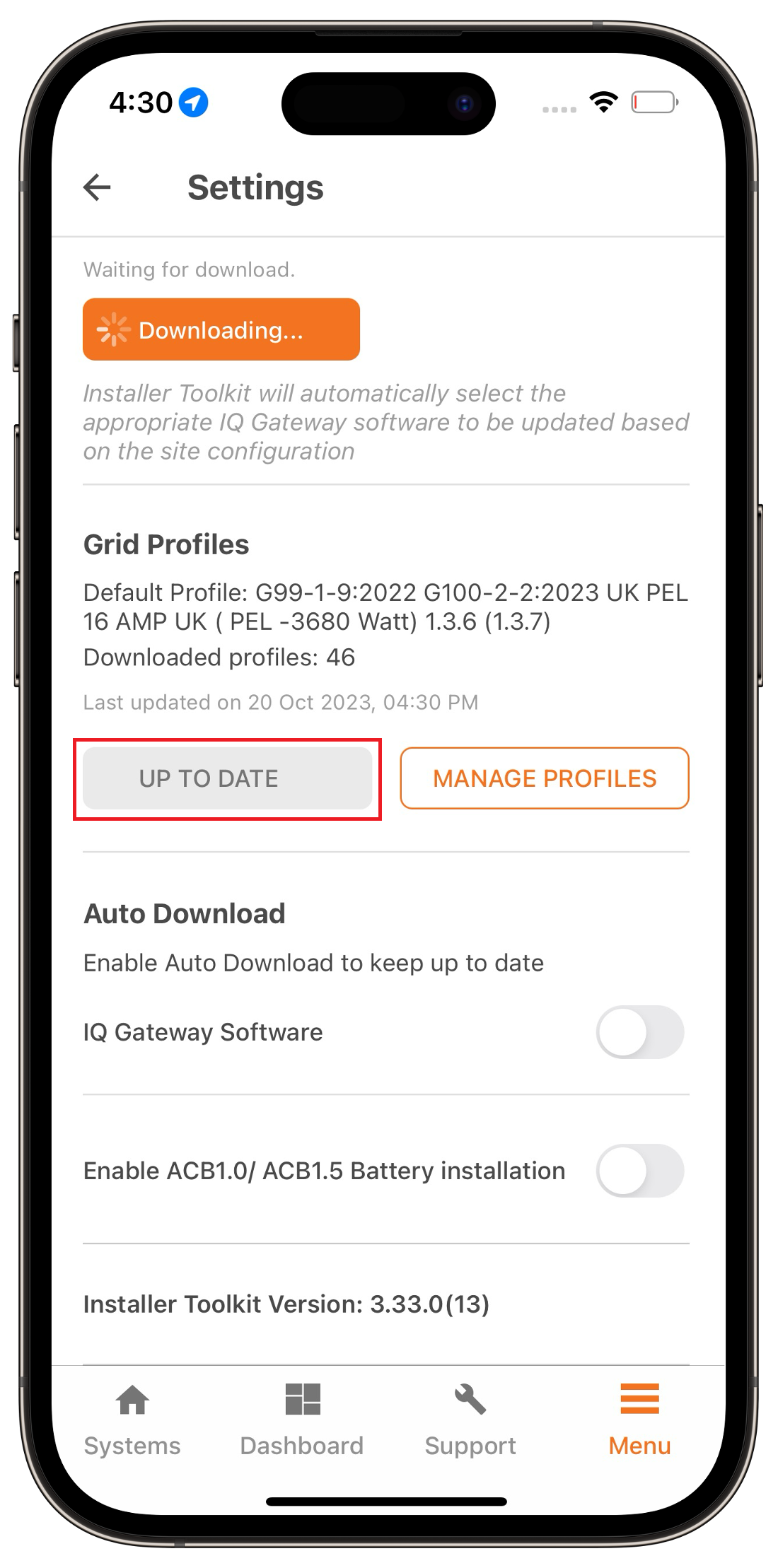 How to update the grid profiles saved in the Enphase Installer App ...