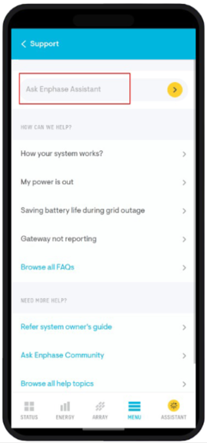 Commencez à utiliser Enphase Assistant dans l'Enphase App - Support ...